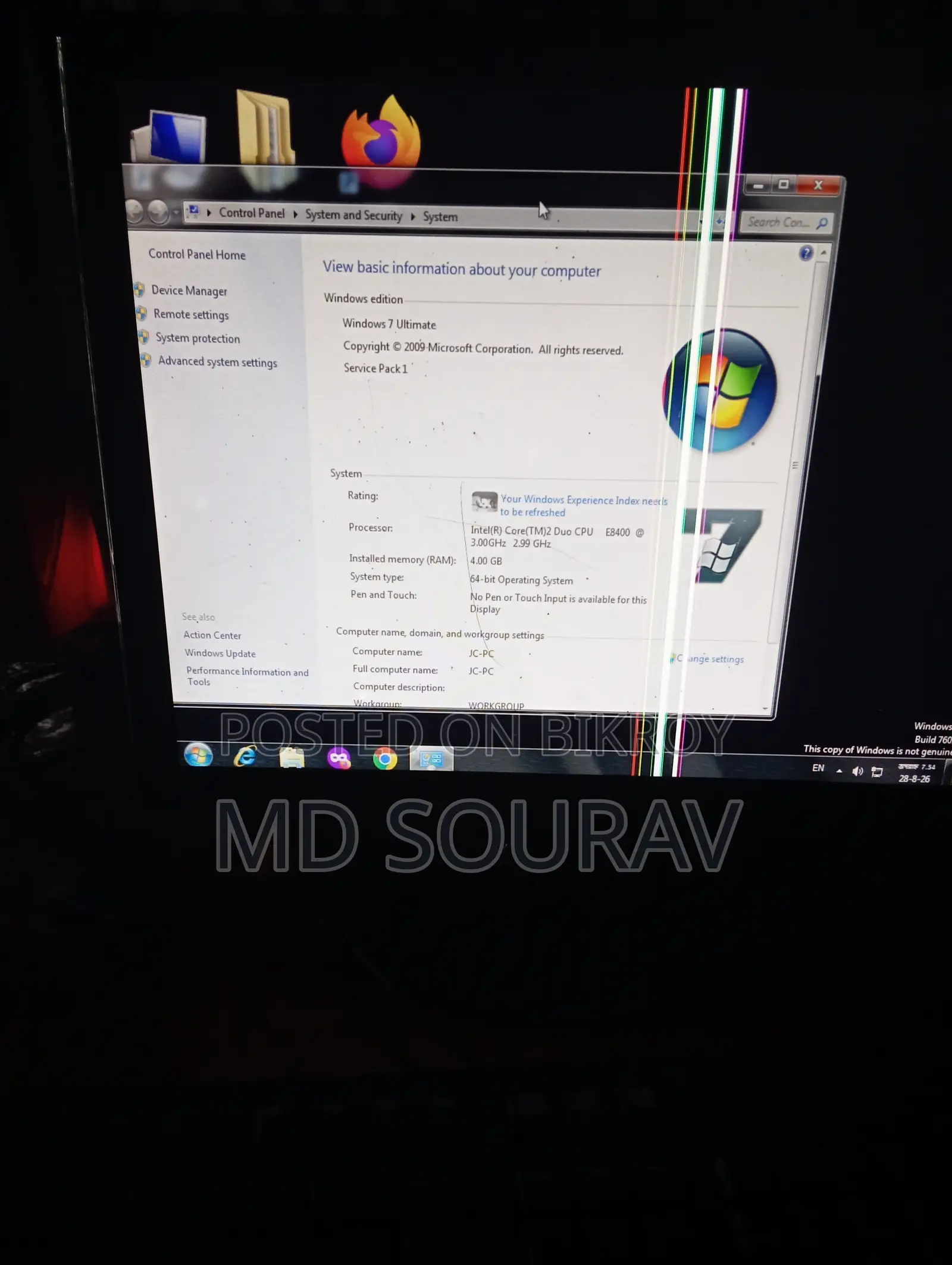 Desktop Computer 4GB Intel Core 2 Duo HDD 320GB