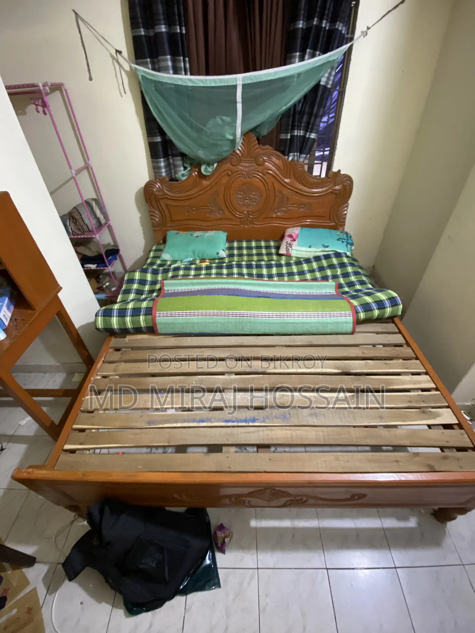 আকাশী কাঠের Double Bed / খাট