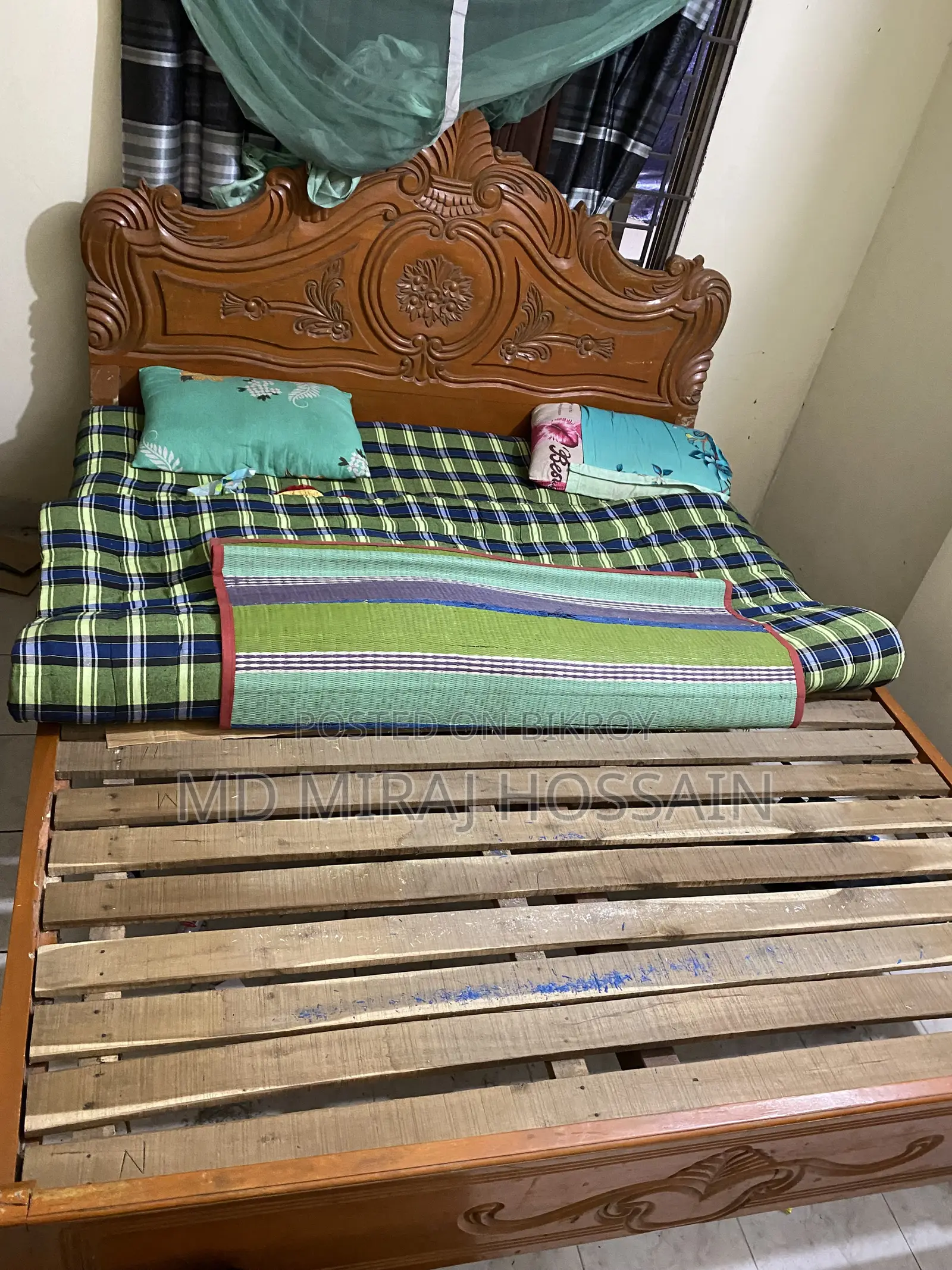 আকাশী কাঠের Double Bed / খাট