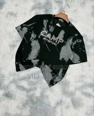 Trendy Brown Acid Wash Crew-Neck T-Shirt