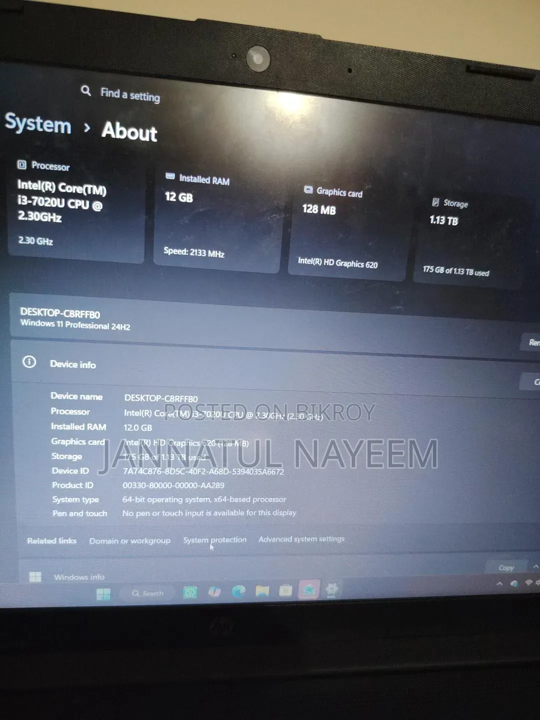 Laptop HP 12GB Intel Core i3 1TB SSD