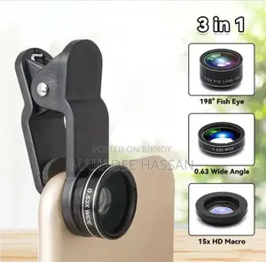 [New] 3 in 1 Clip Camera Lens Kit 180° Fish Eye | 0.67X Wide Angle