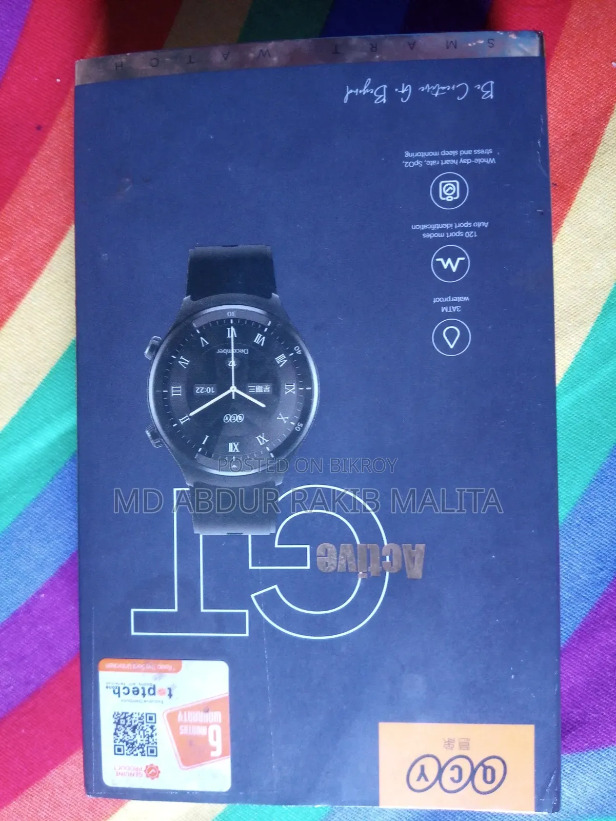 QCY Active GT Smart Watch with 3ATM Water Resistance