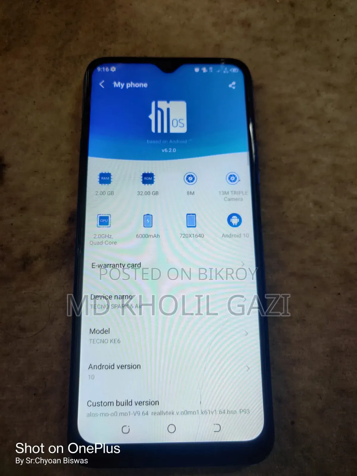 Tecno Spark 6 Air 32 GB Blue