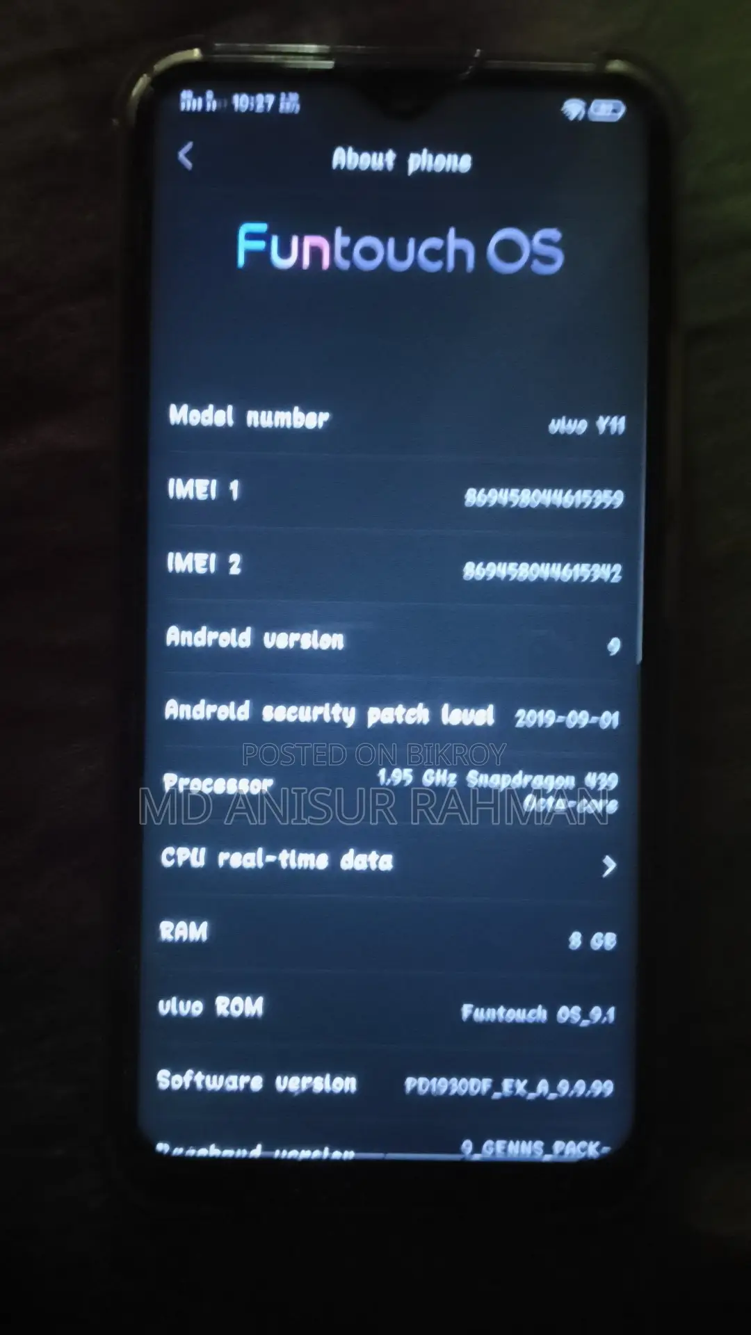 Vivo Y11 ৩২ জিবি নীল