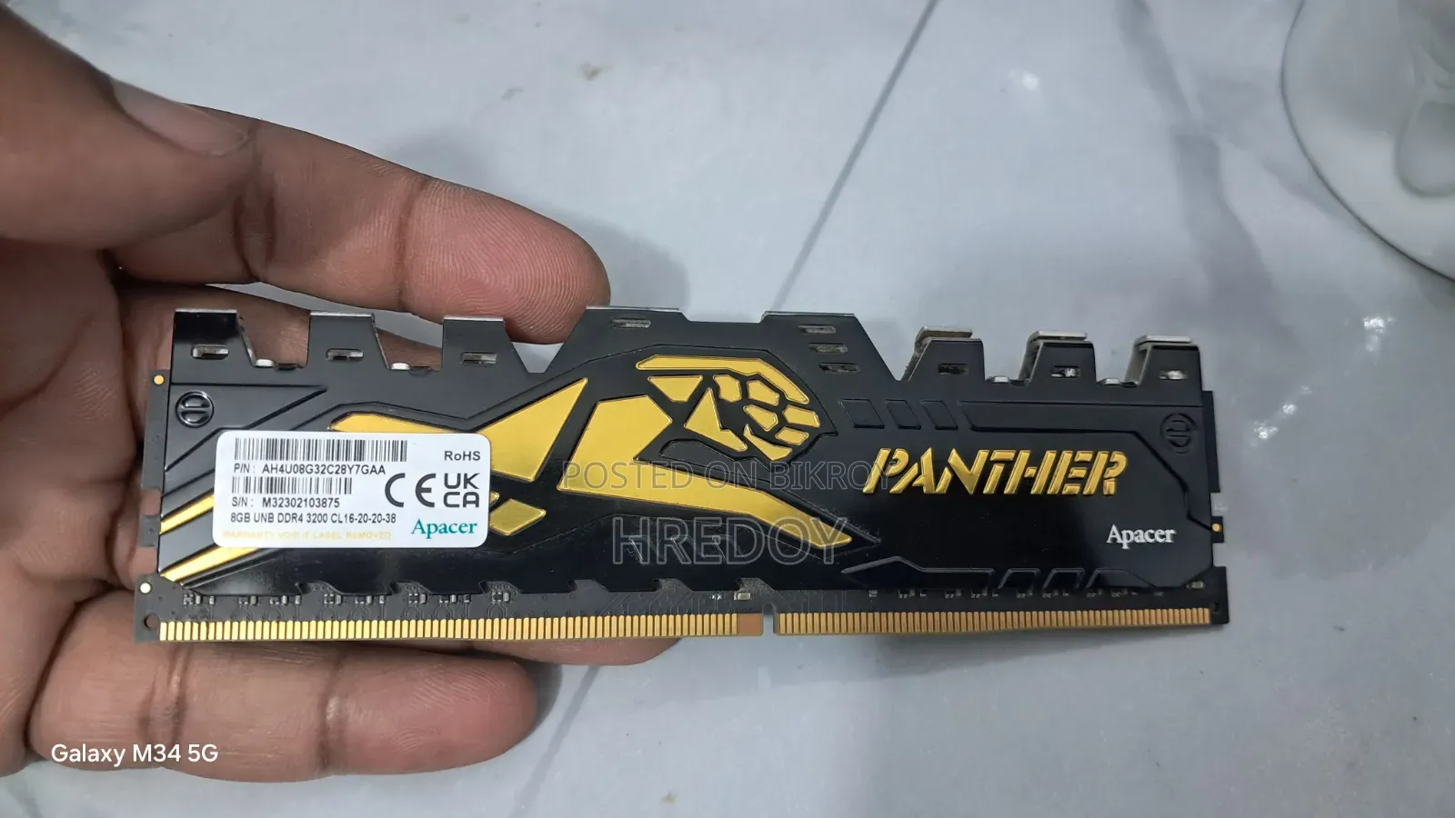 Apacer Panther Golden 8GB DDR4 3200MHZ Dasktop RAM