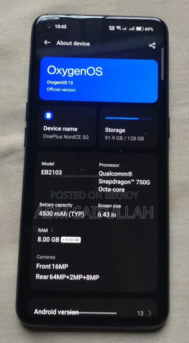 OnePlus Nord CE 5G 128 GB Blue