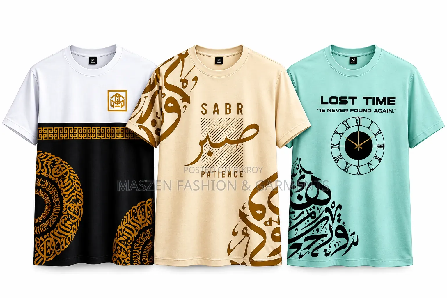 Premium Islamic Print T-Shirt Combo (3 Pieces) –