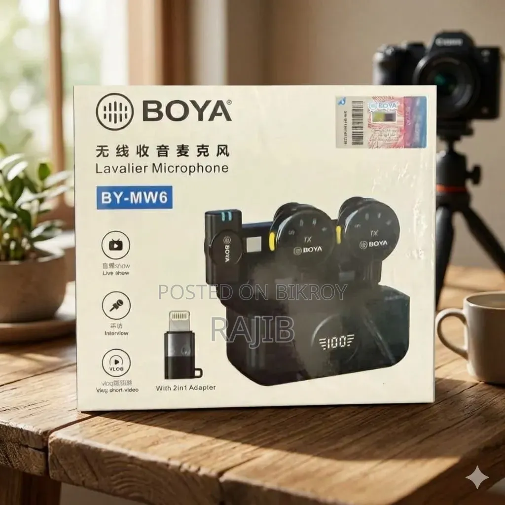 BOYA BY-MW6 Wireless Lavalier Microphone – Dual Transmitter