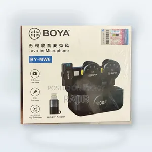 BOYA BY-MW6 Wireless Lavalier Microphone – Dual Transmitter