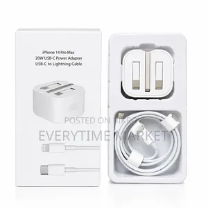iPhone 14 Pro Max 20W USB-C Power Adapter + USB-C to Lightning Cable