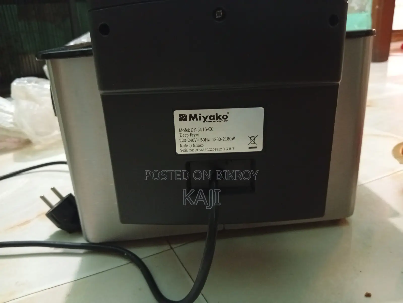 Miyako Deep Fryer DF-5416-CC - 5 Liter - Full Fresh - Urgent Sell