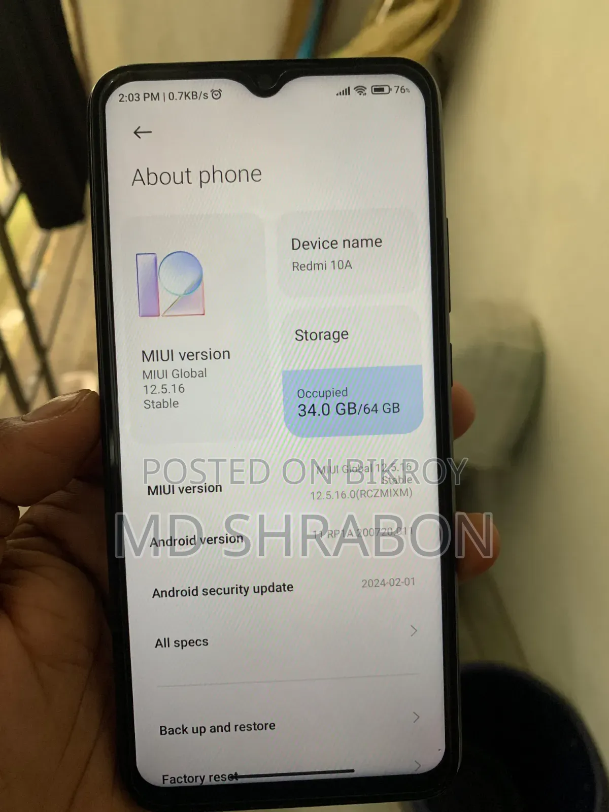 Xiaomi Redmi 10A 64 GB Black