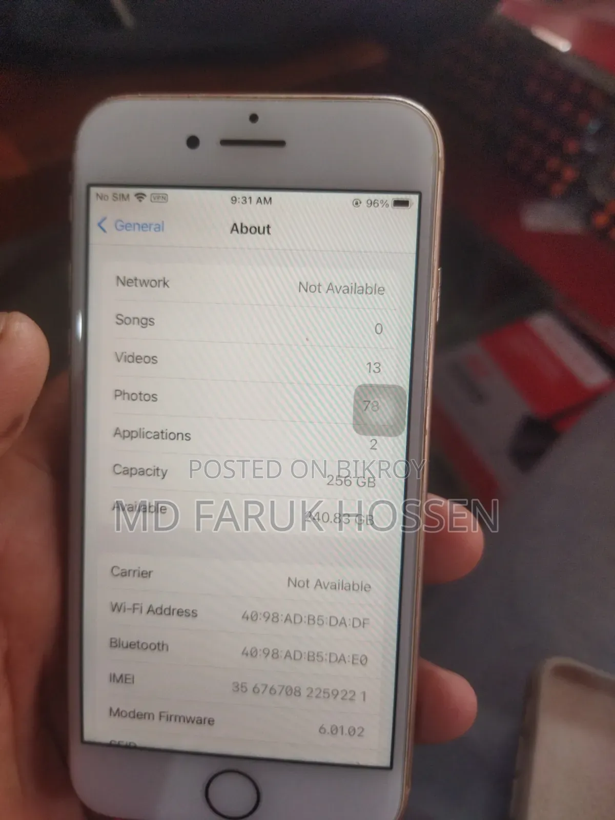 Apple iPhone 8 256 GB Gold