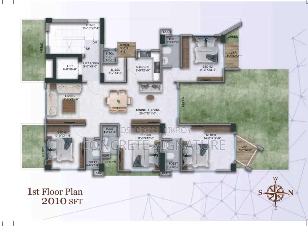 4 Bedroom Apartment in Concrete Signature, Basundhara for Sale