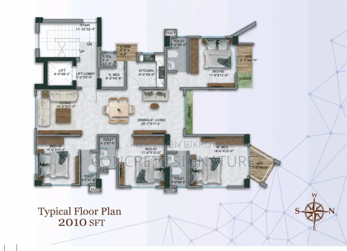 4 Bedroom Apartment in Concrete Signature, Basundhara for Sale