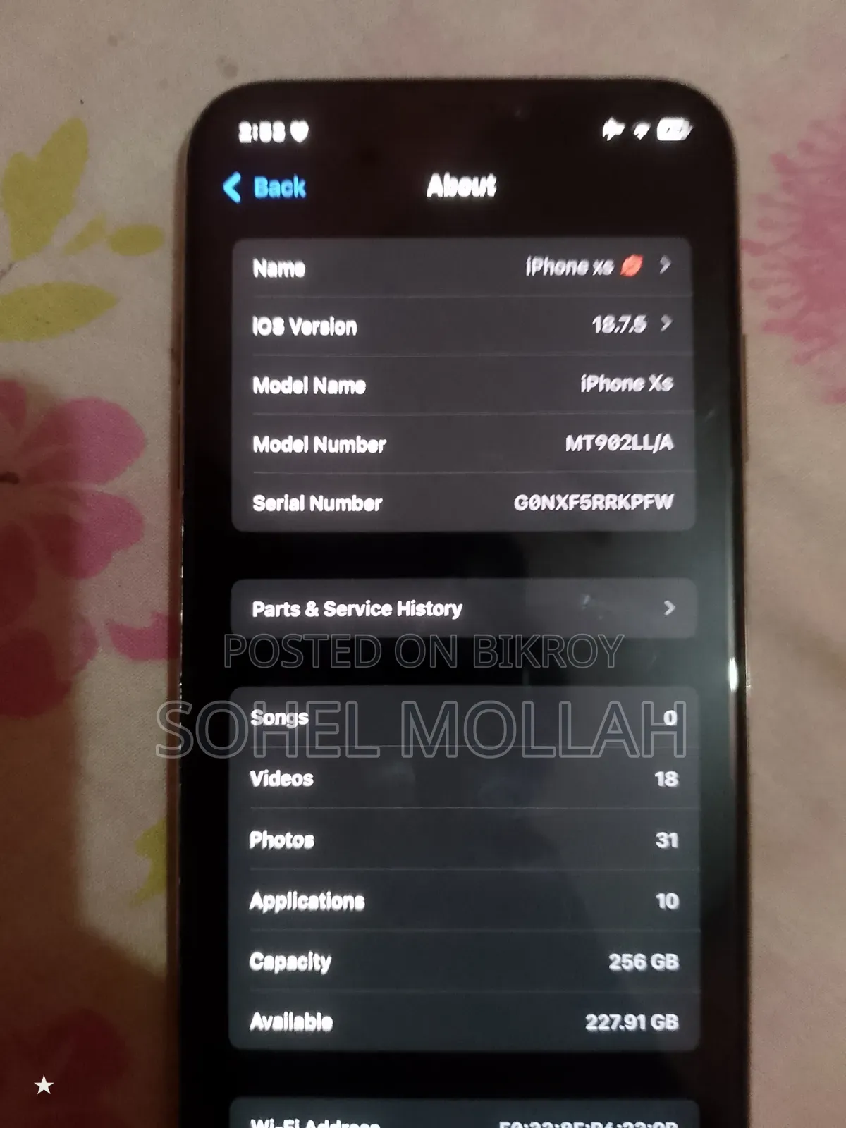 Apple iPhone XS 256 GB Rose Gold