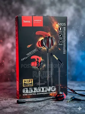 Hoco M105 Sharp, Wired Gaming Earphones With Mic Original Base
