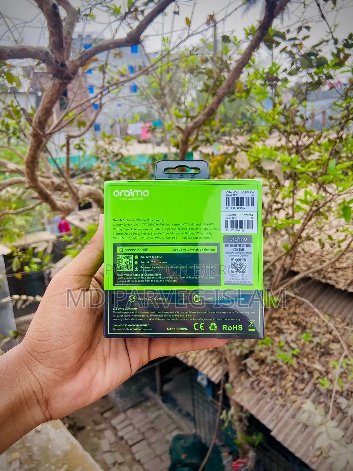 Oraimo Watch 5 Lite Intake