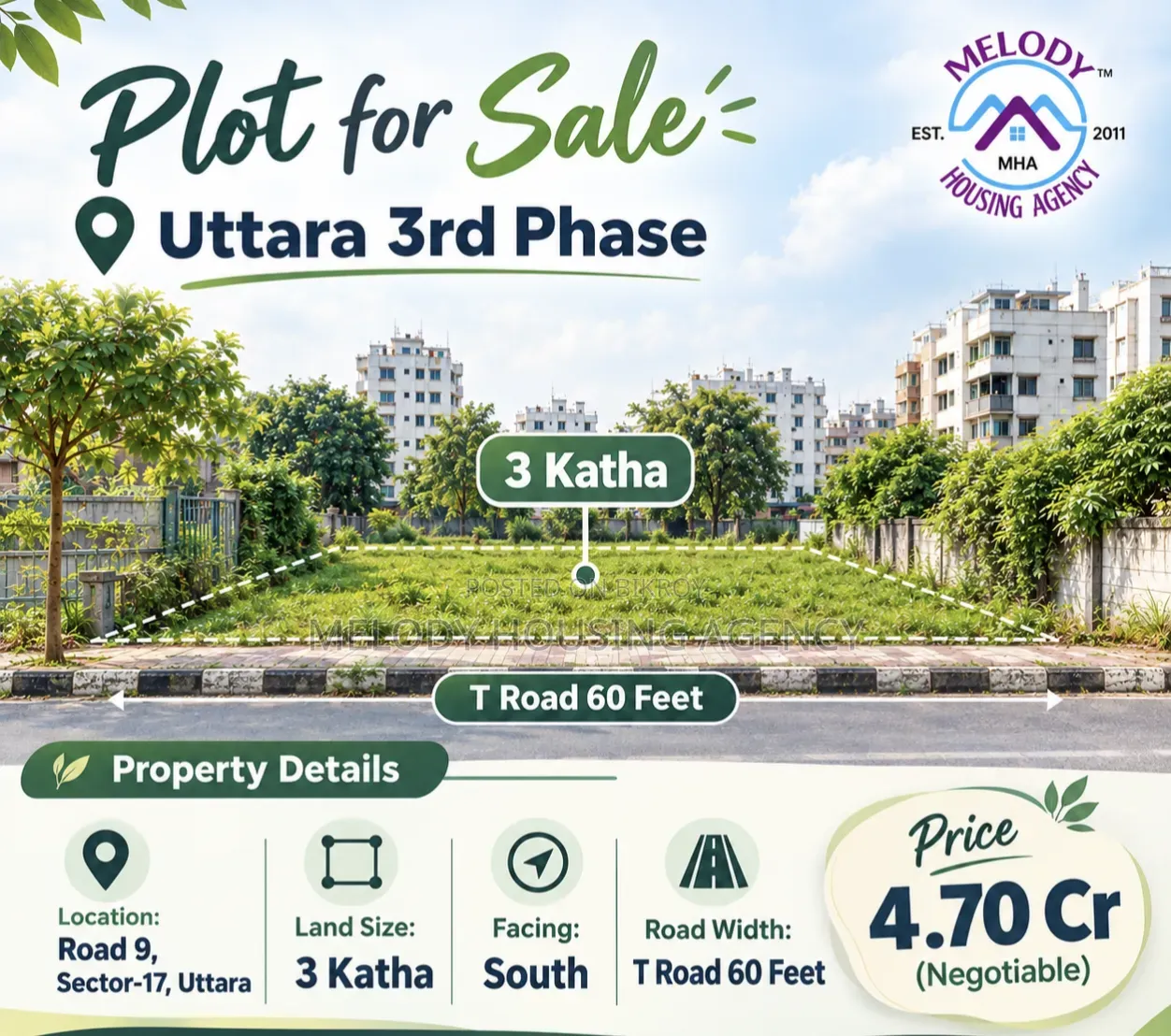 Residential Plot for Sale in Uttara 3rd Phase
