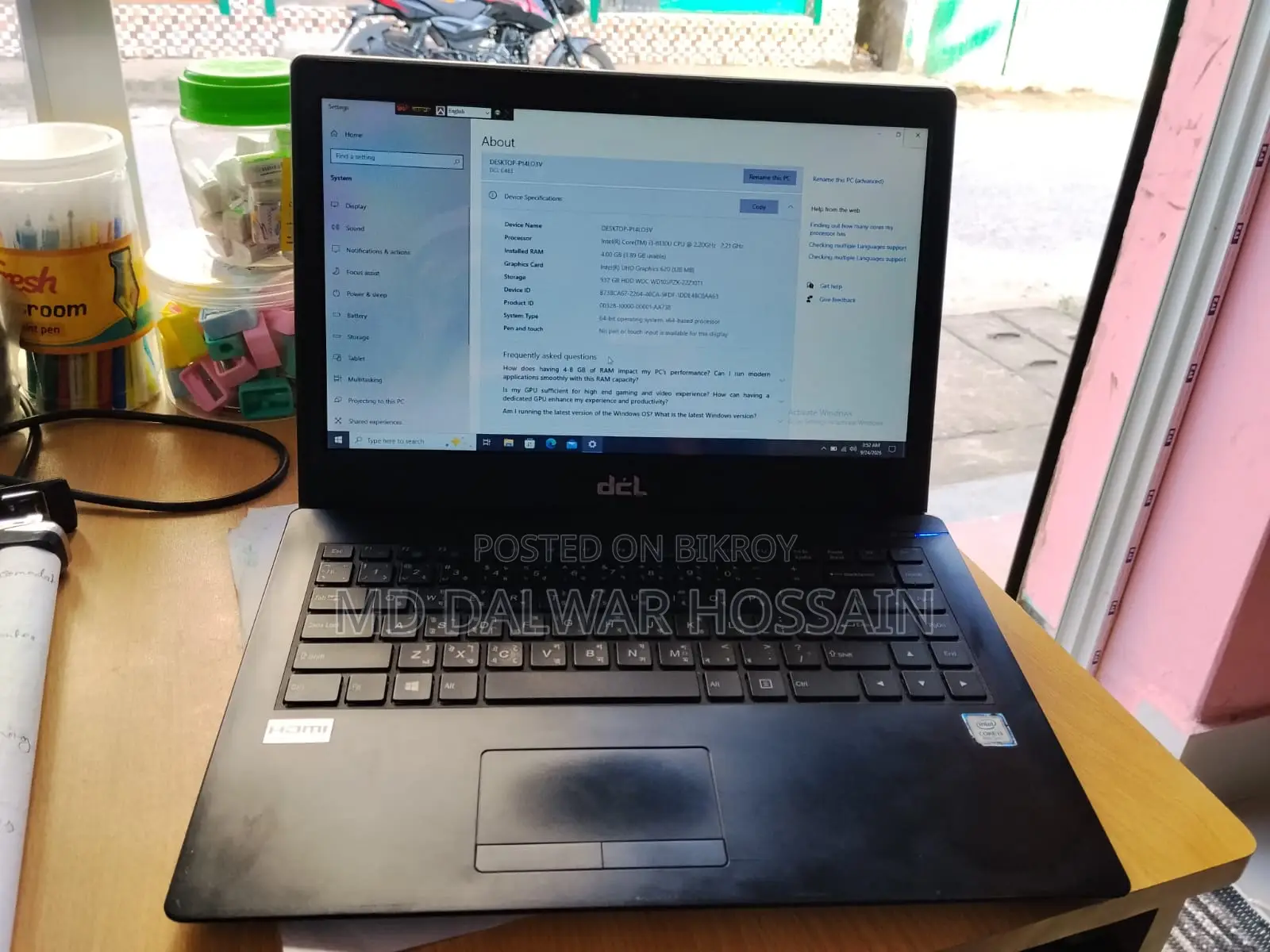 Laptop 4GB Intel Core i3 HDD 1TB