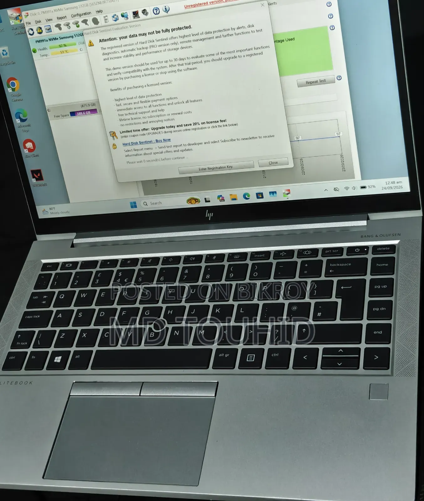 Laptop HP EliteBook 845 G8 16GB AMD Ryzen 5 SSD 512GB