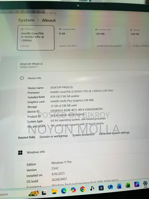 ল্যাপটপ মাইক্রোসফট সারফেস ৩ ৮জিবি এসএসএইচডি+এসএসডি ২৫৬জিবি