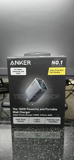 Anker Prime 100W Wall Charger (3-Port: 2x USB-C, 1x USB-A)