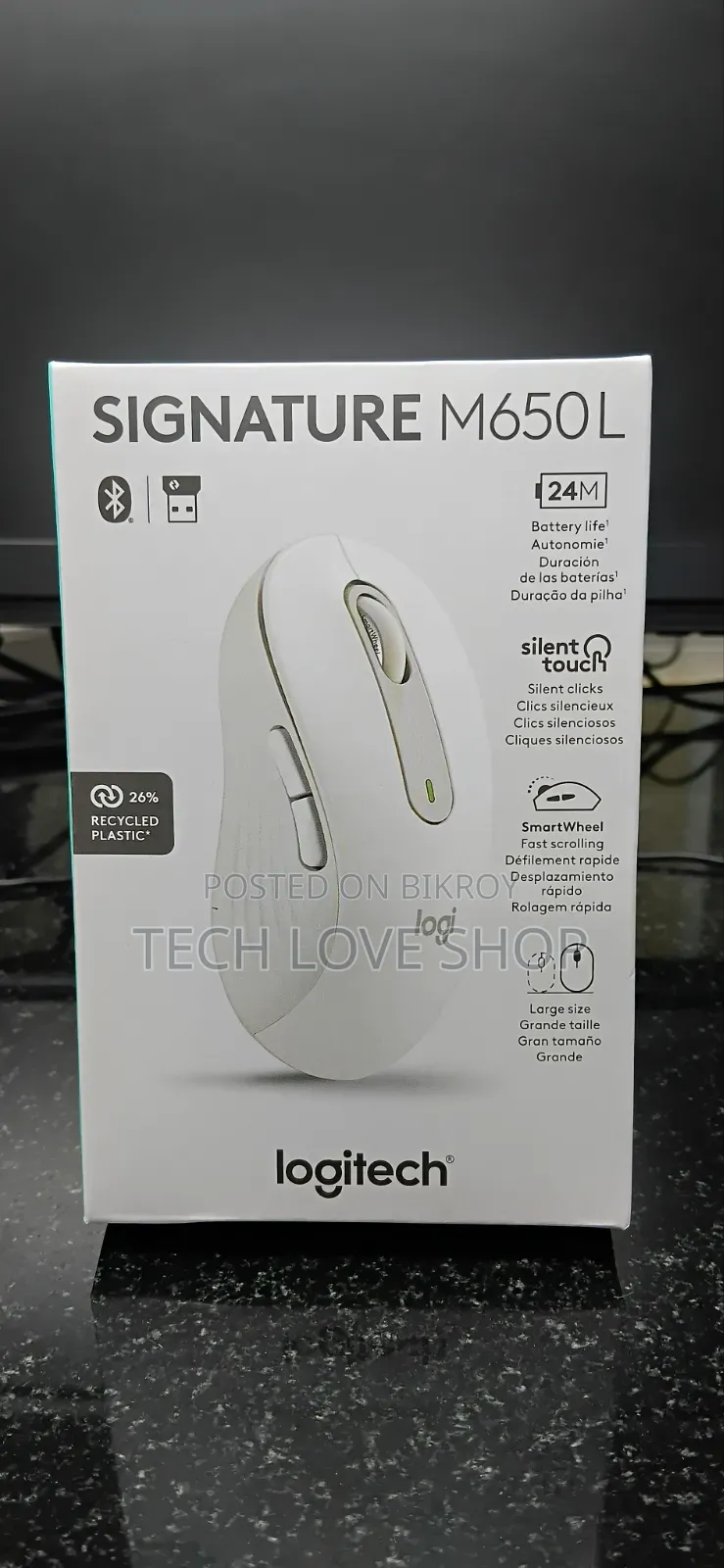 Logitech Signature M650L Silent Wireless Mouse (Large Size)