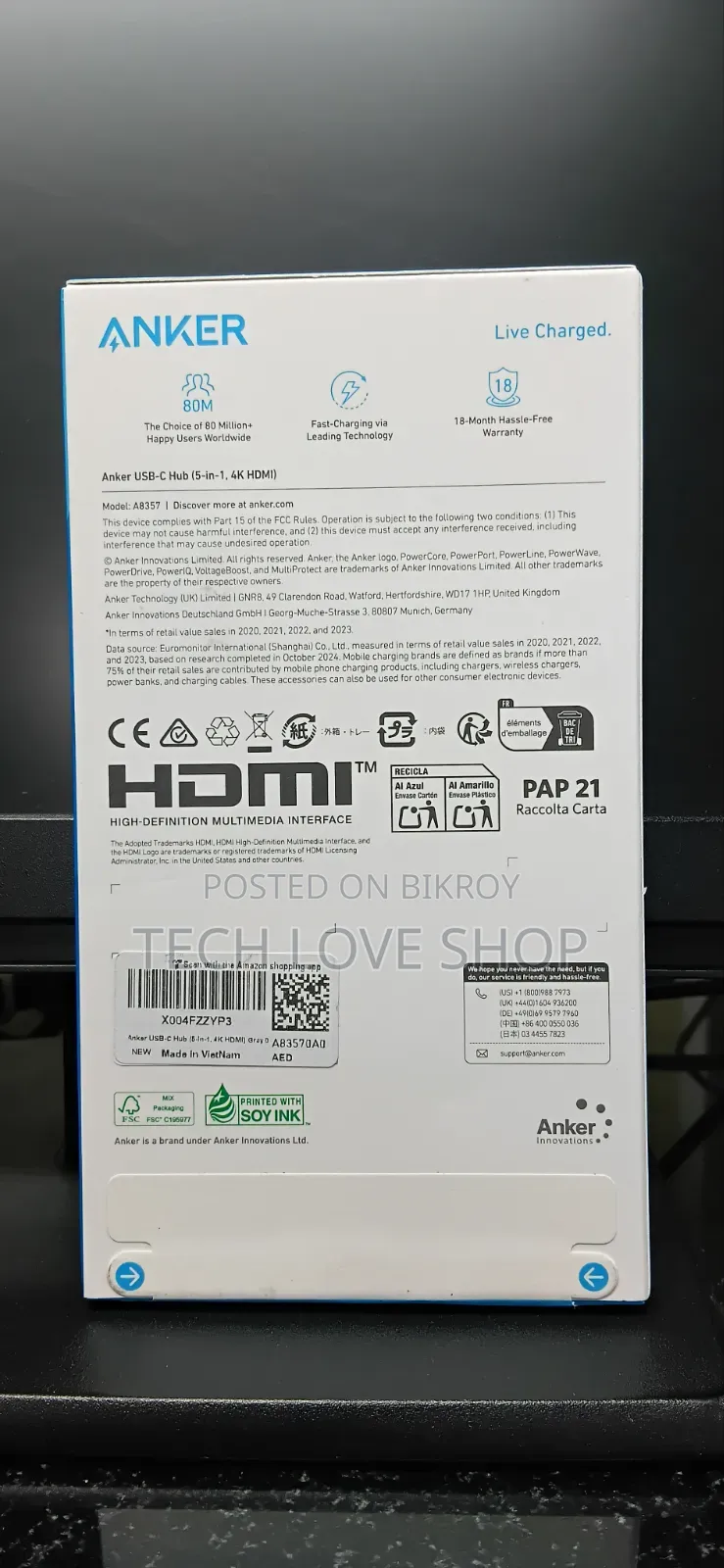 Anker 332 USB-C Hub 5-in-1 (PD/ HDMI) - Brand New (US Import)