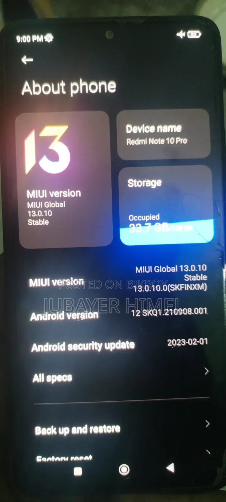 Xiaomi Redmi Note 10 Pro 128 GB Black
