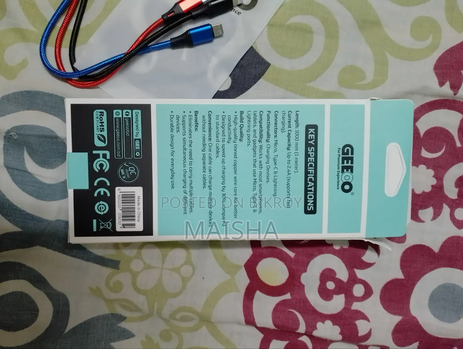 GEEOO DC303 3-in-1 Fast Charging Cable