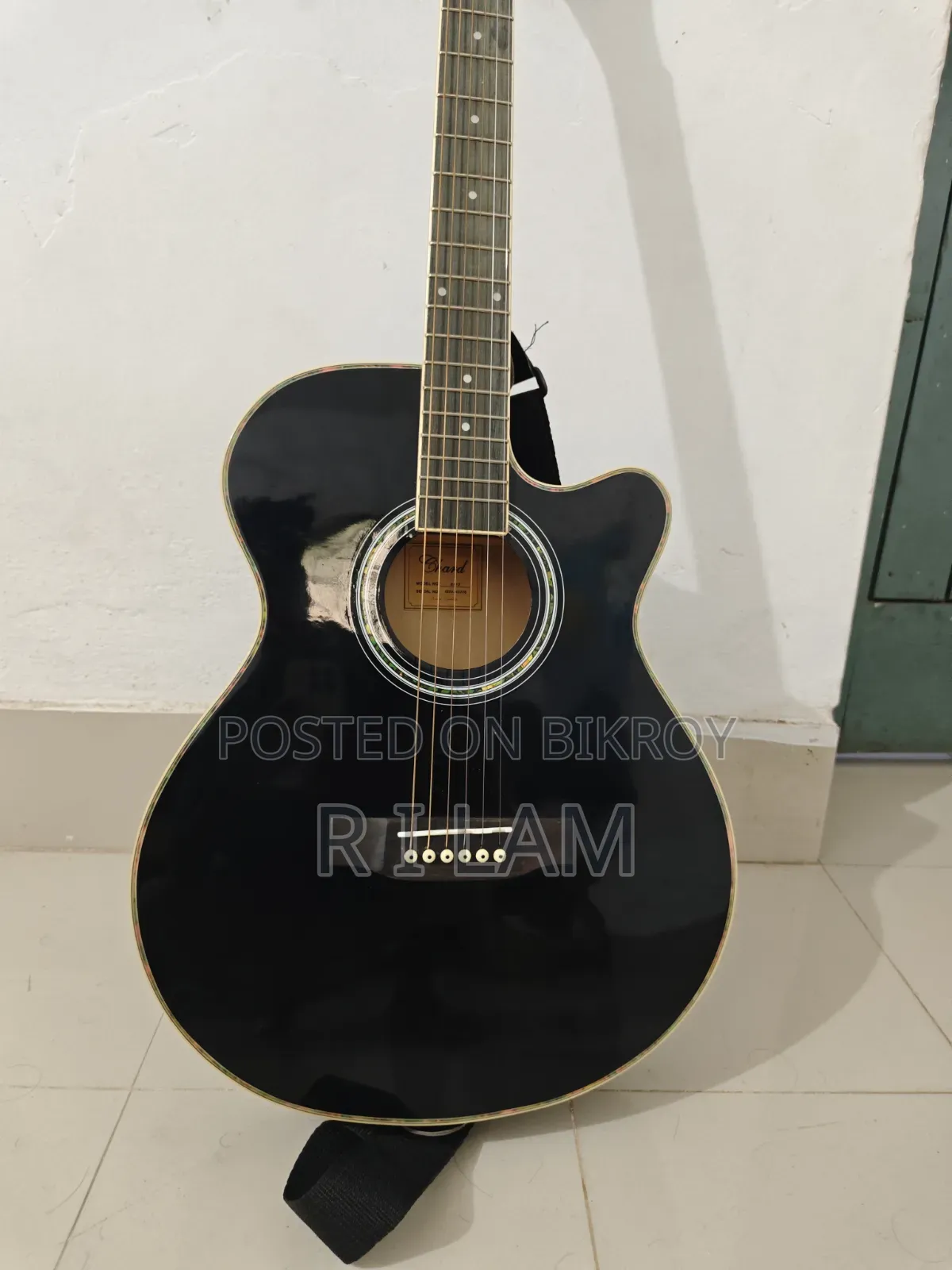 Chard EA12 Black Pure Acoustic Guitar