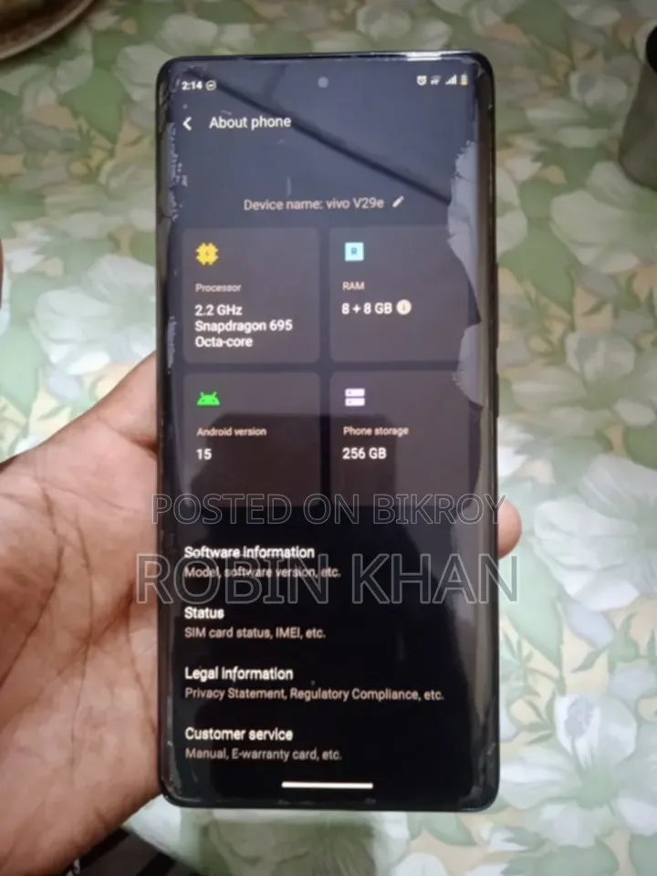 Vivo V29e 5G 256 GB Purple