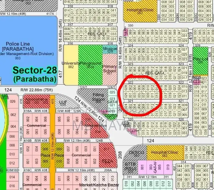 Purbachal South facing 3 katha plot for sale.
