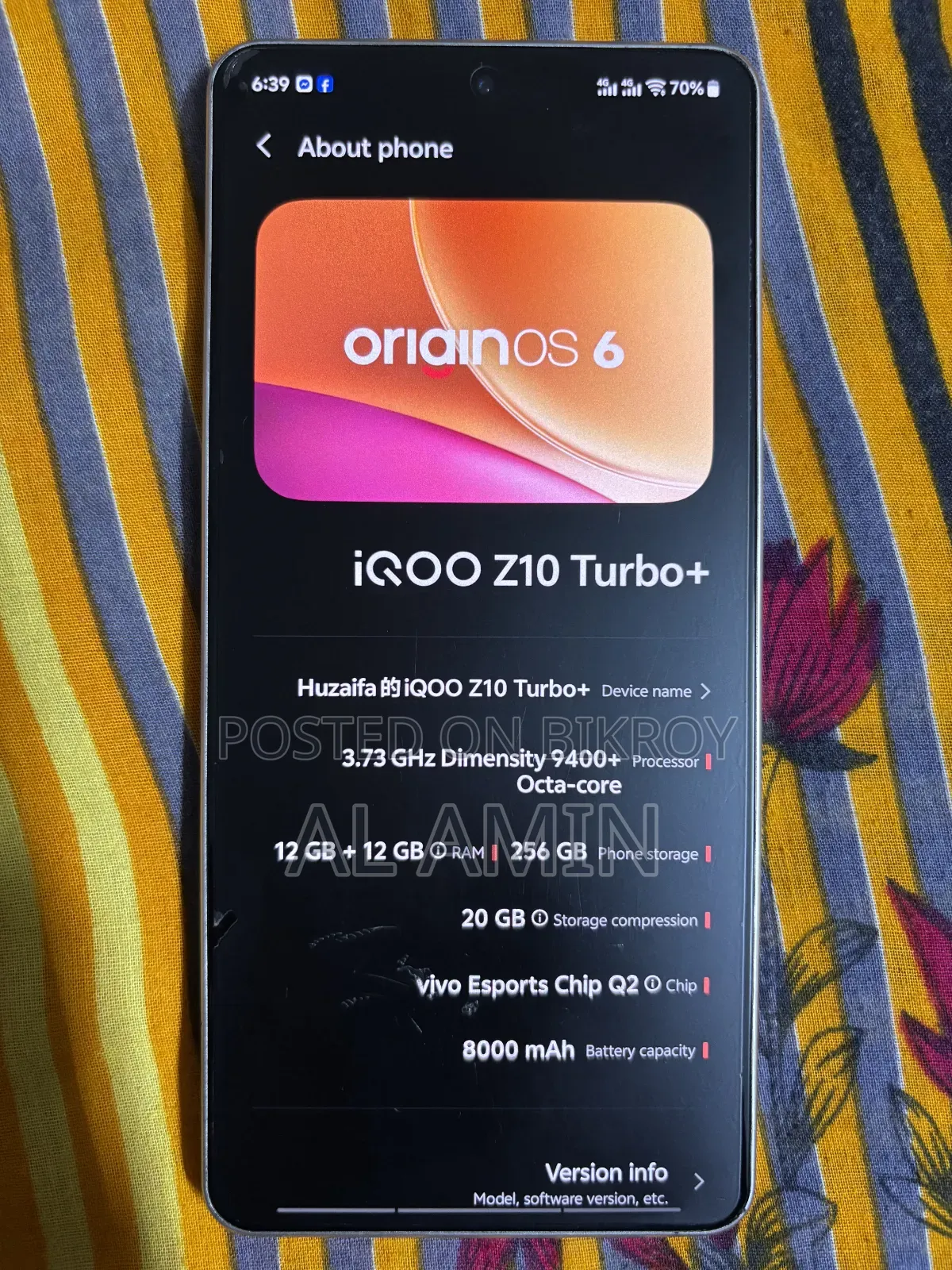 আইকিউও জেড১০ ২৫৬ জিবি গোল্ড