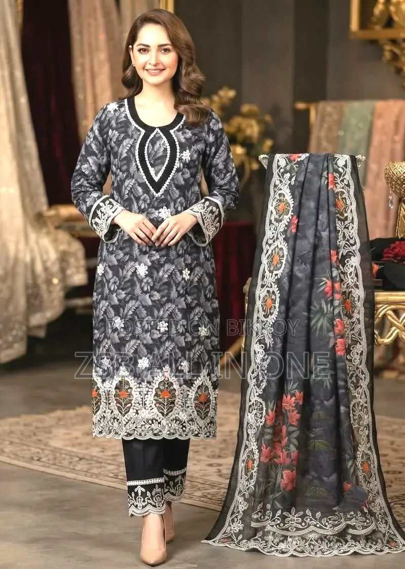 লেজার কাট রেডিমেড থ্রি পিস