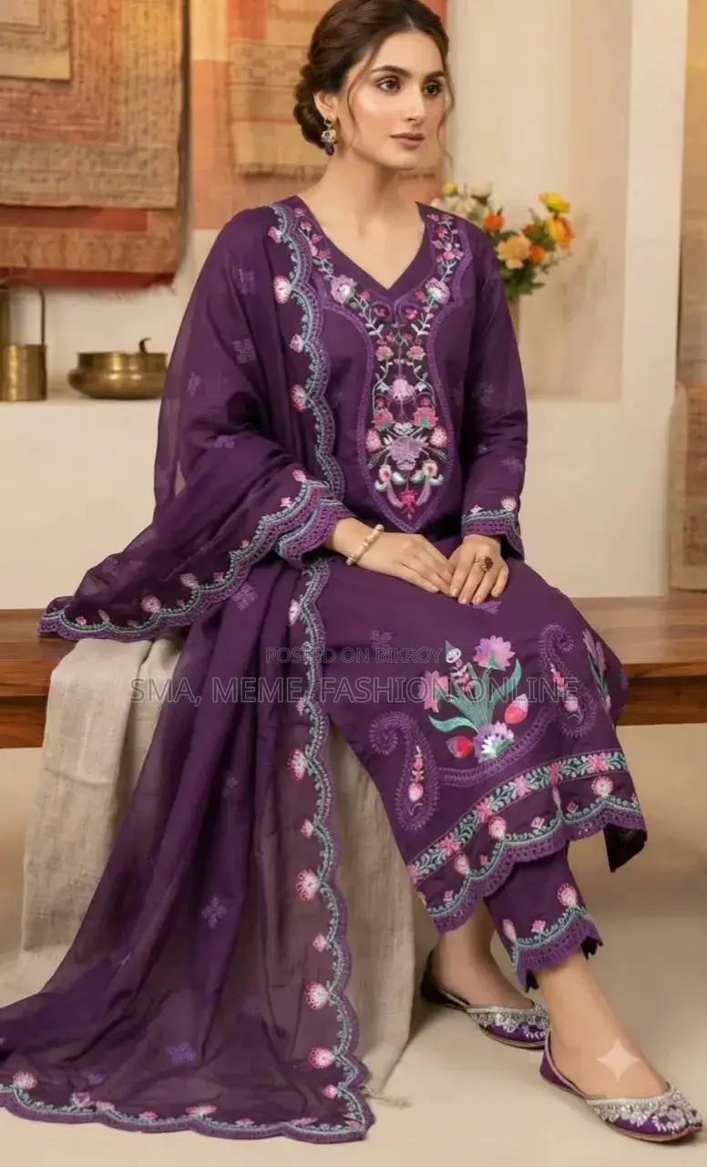 এমব্রয়ডারি রেডিমেড থ্রি পিস
