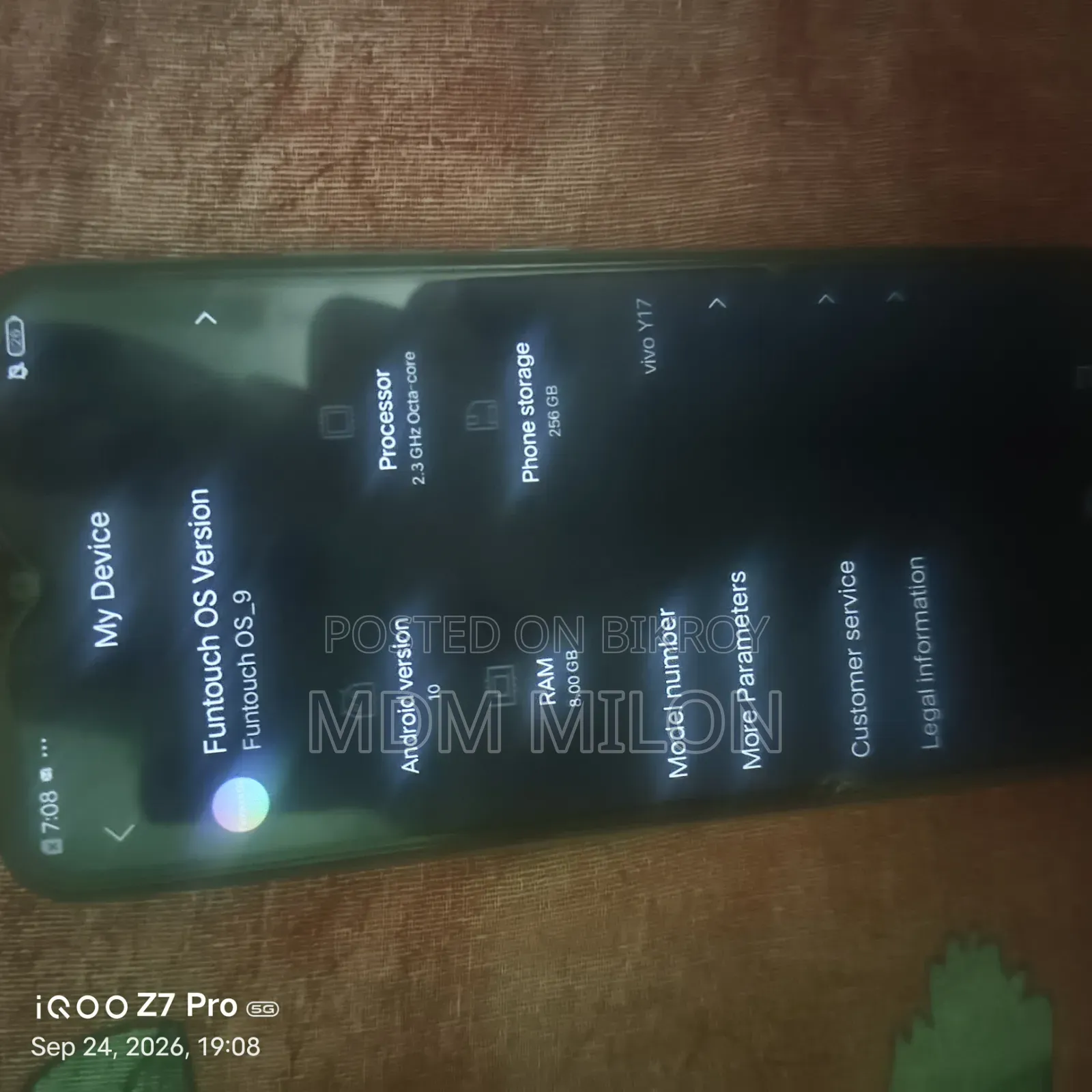 Vivo Y17 256 GB Blue