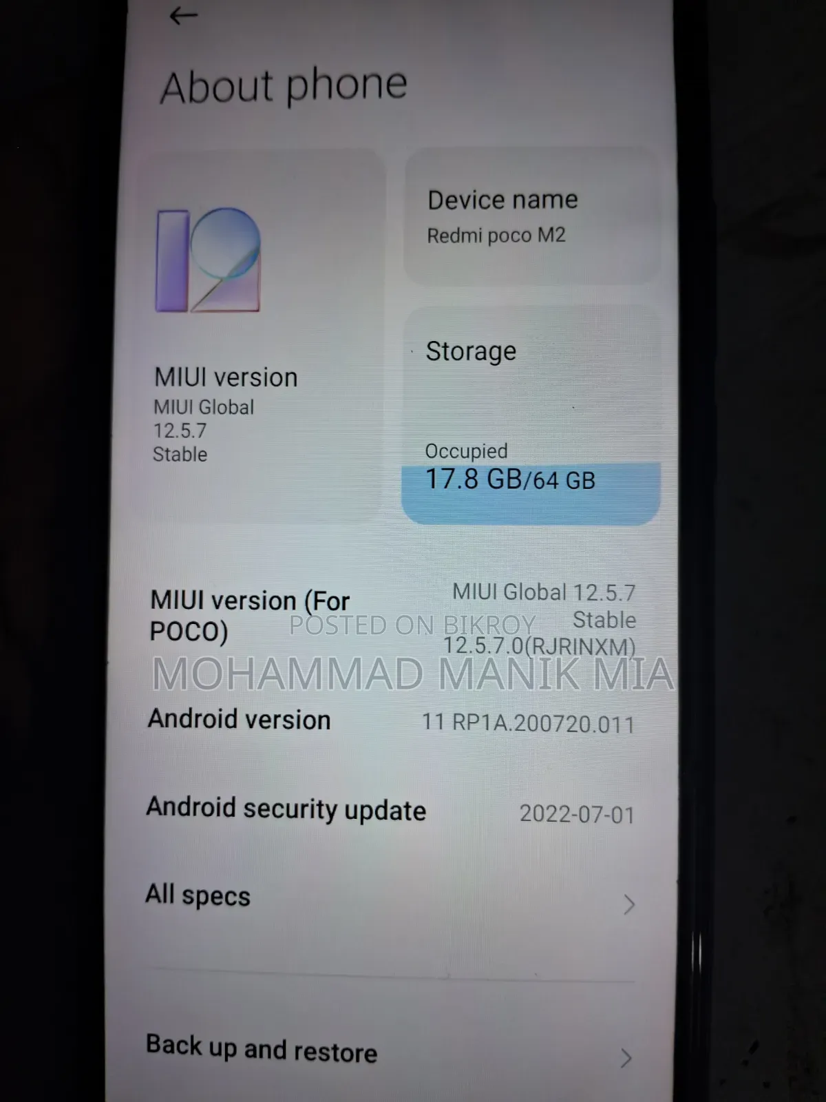 Xiaomi Poco M2 64 GB Blue