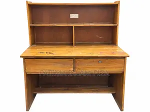 Original Teak Wood Study Desk Bookshelf Drawers Vintage Solid Wood
