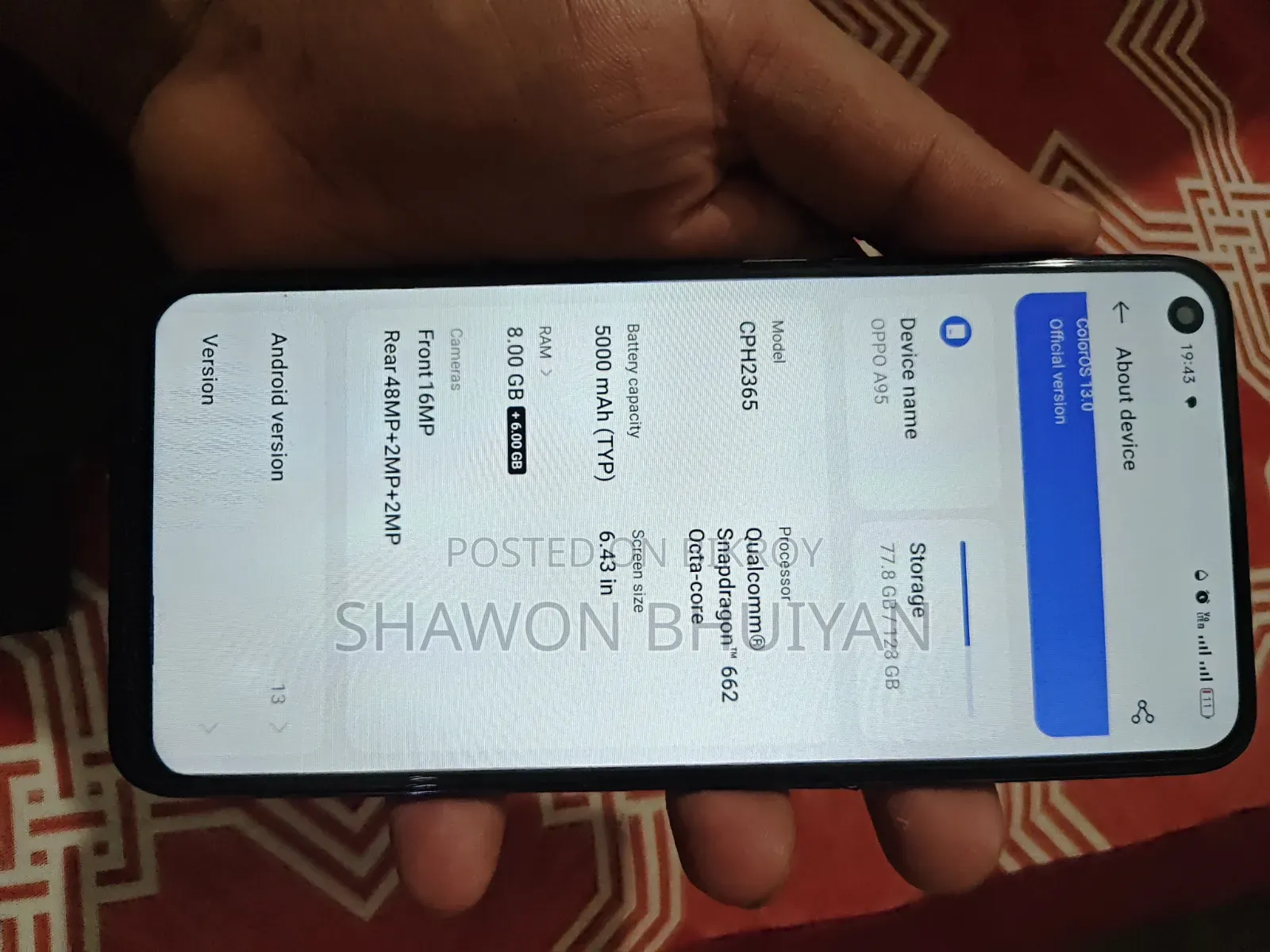 অপো এ৯৫ ১২৮ জিবি সিলভার