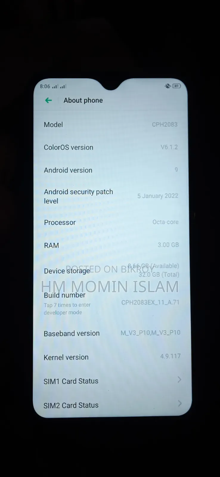 Oppo A12 32 GB Blue