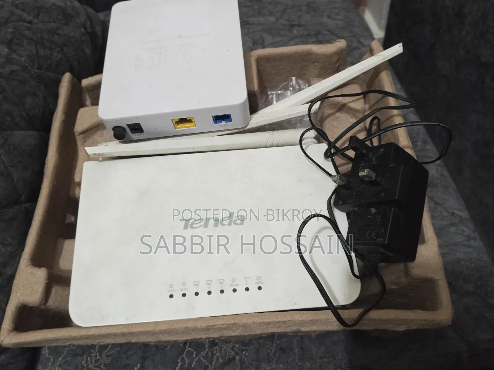 Tenda F3 Used WiFi Router + Brand New XPON 1GE ONU – Combo Offer