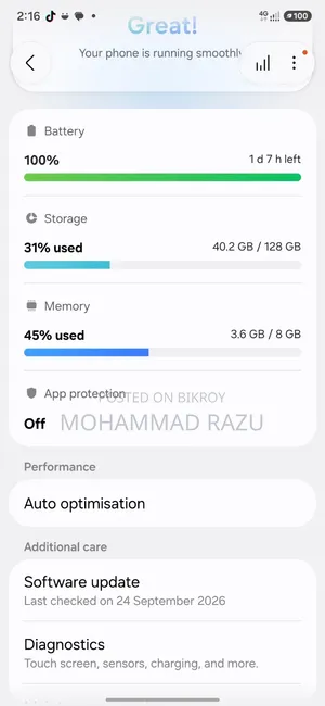 স্যামসাং গ্যালাক্সি এ৫৪ ৫জি ১২৮ জিবি ব্ল্যাক