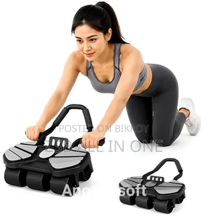 6 Wheel Automatic Rebound Ab Roller With Elbow Support – Home Gym