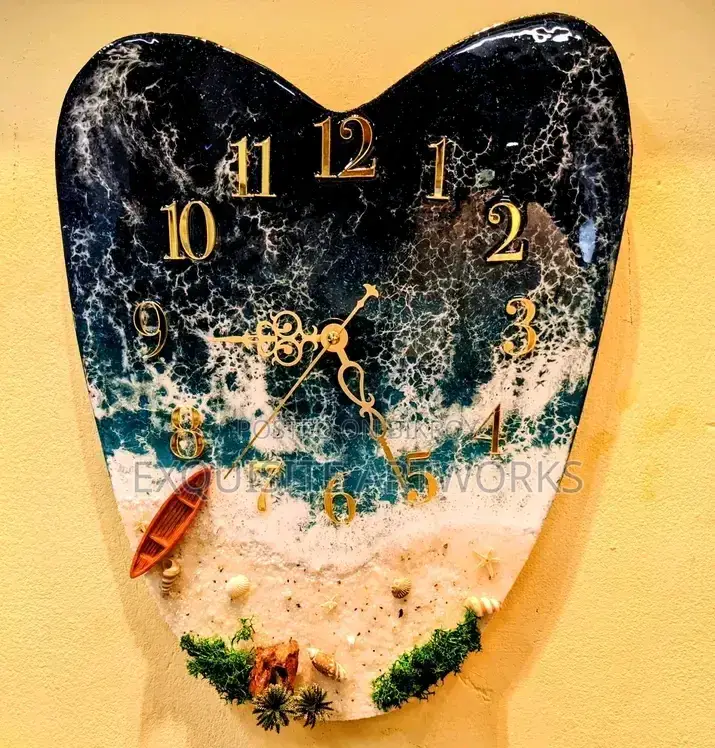 Resin Ocean Art Clock