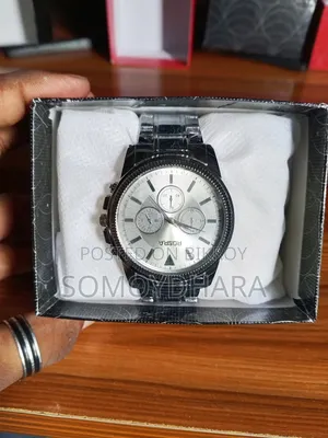 Black & Rose Gold Chronograph Watch