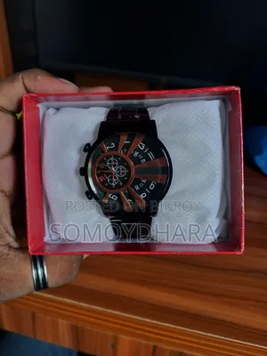 Black & Rose Gold Chronograph Watch