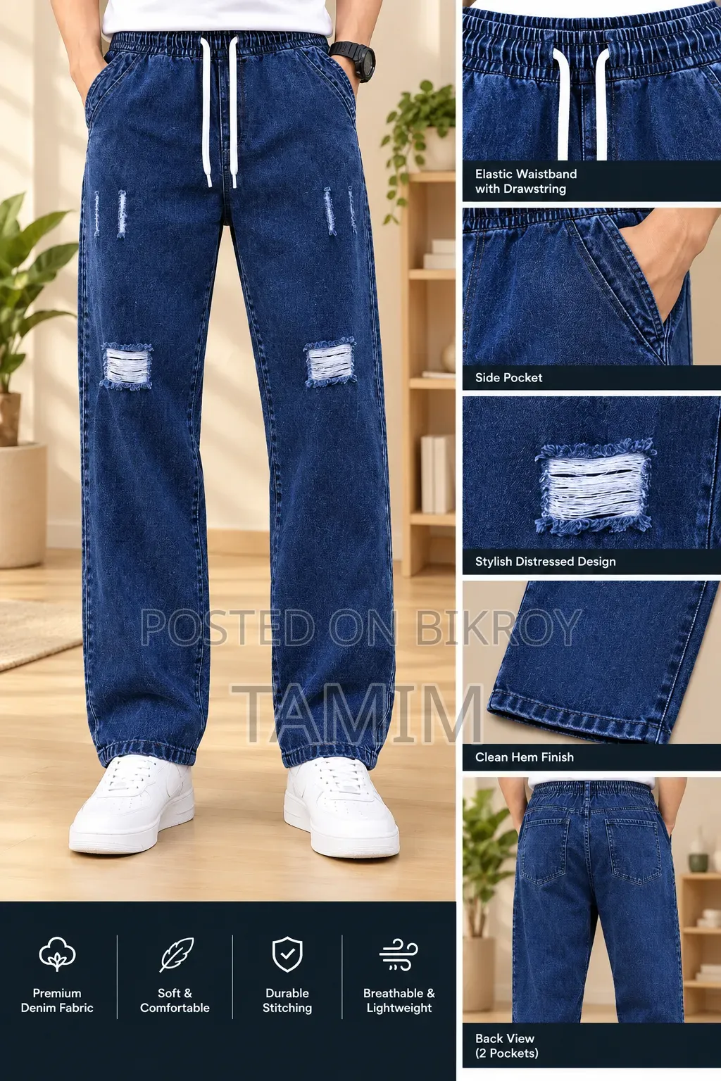 Stylish Semi Baggy Cargo Denim Pants